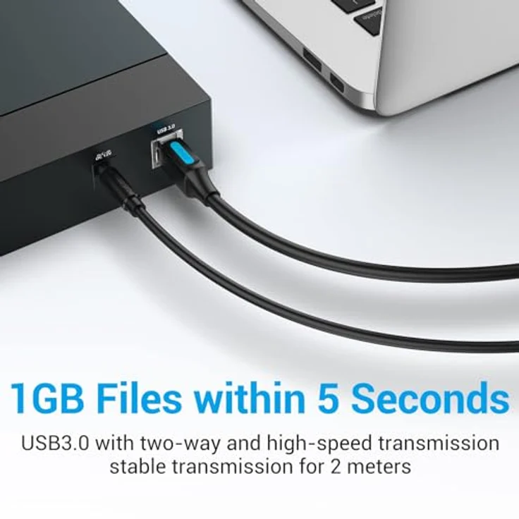 VENTION Druckerkabel 0.5m USB 3.0 Typ A Stecker auf Typ B Stecker Kabel Scanner Kabel USB Druckerkabel kompatibel mit HP/Epson/Dell/Canon/Lexmark/Xerox/Brother/Samsung - erhöhte Stabilität und schnelle Datenübertragung – Bild 4