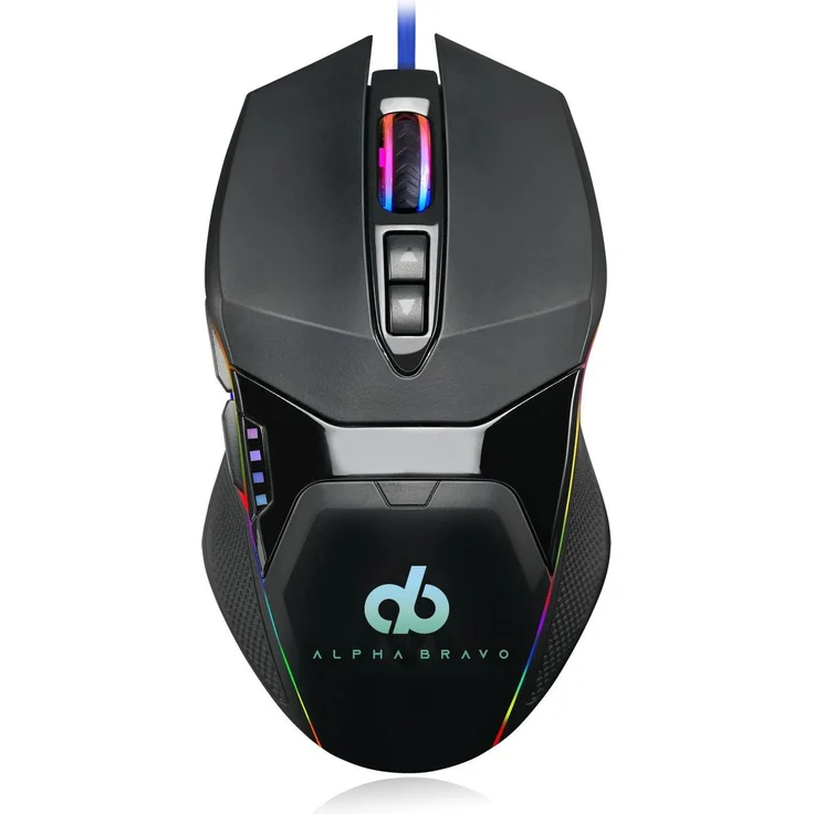 veho GZ1 Beidhändige USB-Gaming-Maus, optisch, kabelgebunden, 6400 DPI, Schwarz