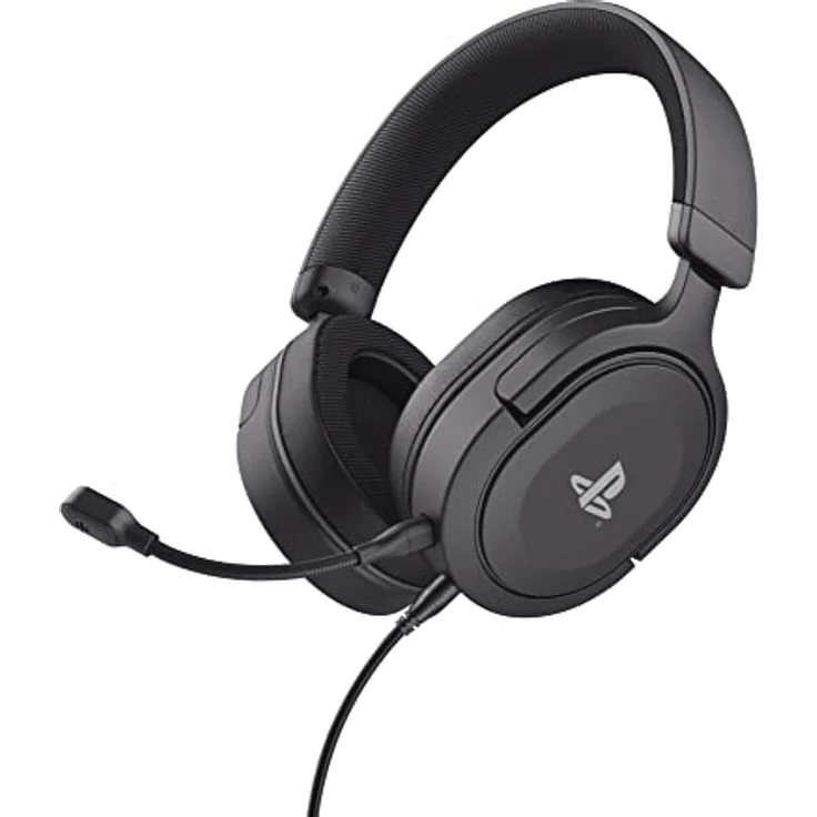 Trust Gaming Headset GXT 498 Forta Offiziell Lizenziert für Playstation 5, Nachhaltig, PS4 / PS5 Headset, 1,2 m Kabel, 50mm-Treiber, Abnehmbares Mikrofon, Verstellbare Over-Ear Kopfhörer, Schwarz – Bild 1