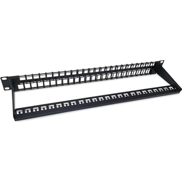 Equip 769258 48-Port Keystone Cat.6 Ungeschirmtes Patchpanel, 19", Schwarz, inkl. Stützstange – Bild 2