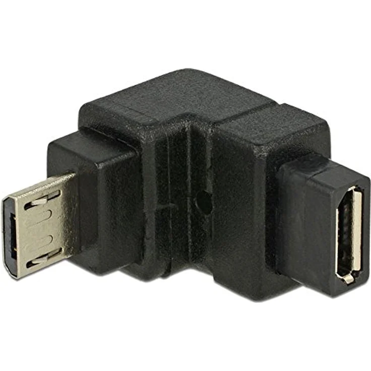 DeLock Adapter USB 2.0 Micro-B Stecker > USB 2.0 Micro-B Buchse gewinkelt unten – Bild 2