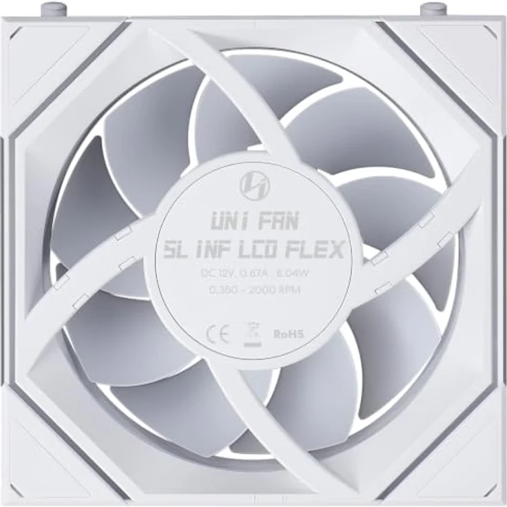Lian Li UNI FAN SL-INF LCD FLEX, 120mm Wireless Lüfter mit ARGB und LCD, 3er-Pack mit Controller, weiß – Bild 6