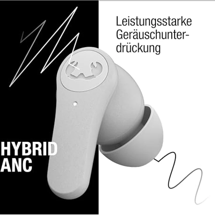 Fresh'N Rebel Twins Rise Draadloze Oordopjes met Hybride ANC & Draadloos opladen - Ice Grey, Kopfhörer - Bis zu 30 Stunden Akkulaufzeit, Windgeräuschunterdrückung, Ambient Sound Mode – Bild 3