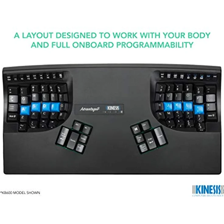 KINESIS Advantage2 Ergonomic Keyboard (KB600), Tastatur mit Cherry MX Brown Switches – Bild 4