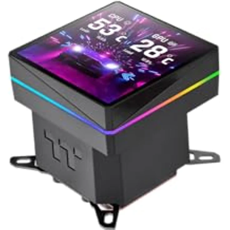 Thermaltake TH360 V3 Ultra ARGB, All-in-One Wasserkühlung mit 3,95" TFT LCD Display, rotierbarem Pumpenkopf und Single Frame Lüfter, Schwarz – Bild 5