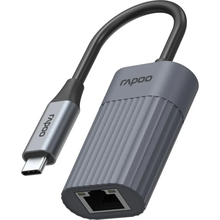 Rapoo UCA-1016, kabelgebundene Netzwerkkarte, 1000 Mbit/s, USB Typ-C, grau