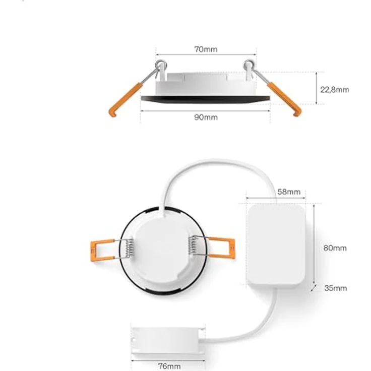 Philips Hue LED-Einbauleuchte Slim White & Color Ambiance Ø 9 cm, Schwarz, smarte Deckenbeleuchtung mit wasserresistentem Design und ultra-tiefer Dimmfunktion – Bild 10