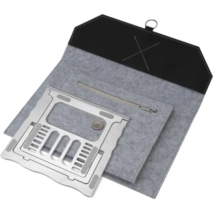 4Smarts Ergo Workspace Bundle, Notebook-Ständer mit integriertem Organizer für bis zu 13 Zoll, tragbar und ergonomisch – Bild 1