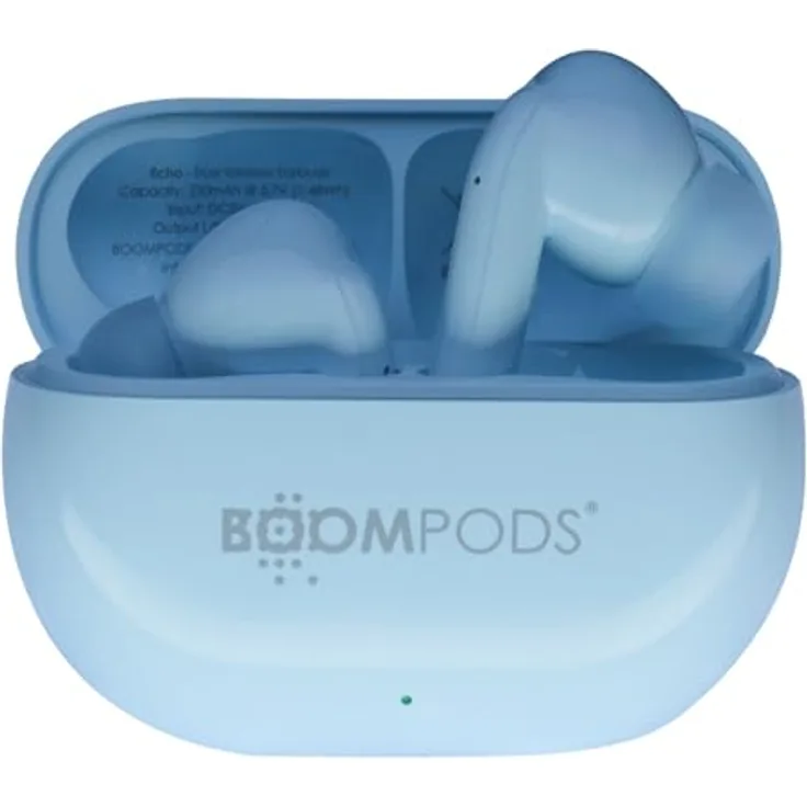 Boompods EchoBuds, TWS Kopfhörer mit Bluetooth 5.3 und Extra Bass, Himmelblau