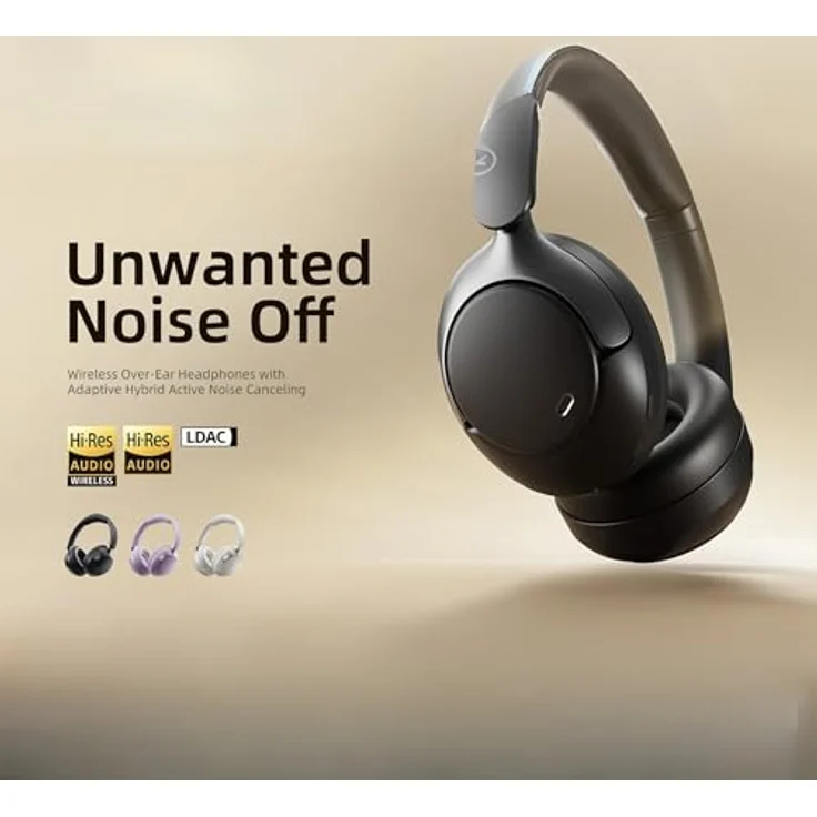 QCY H3 Pro, Noise-Cancelling Kopfhörer mit 40 h Akkulaufzeit, Kabelgebunden und Kabellos, Weiss – Bild 2