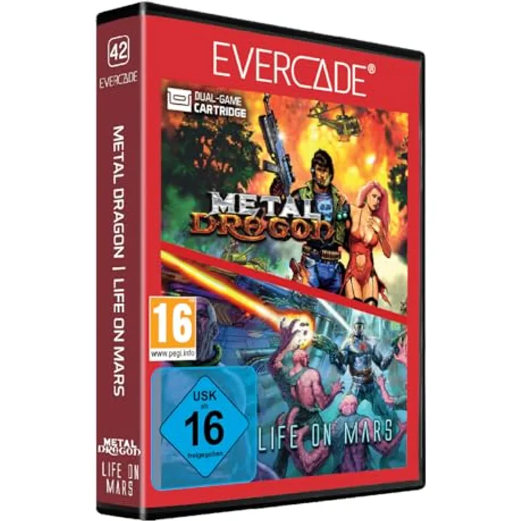 Blaze Evercade Metal Dragon/Life on Mars Cartridge, Kompatibel mit Evercade-Geräten, 2 Indie-Spiele auf einer Cartridge