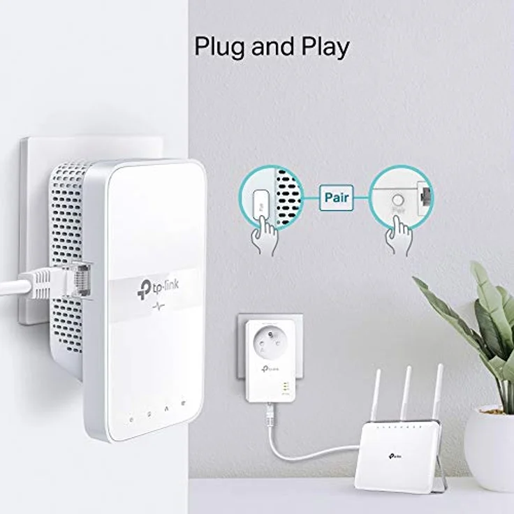 TP-Link AV1000 Gigabit Powerline AC1200, Powerline Adapter mit 1200 Mbit/s und bis zu 300 Meter Reichweite, Weiss – Bild 4