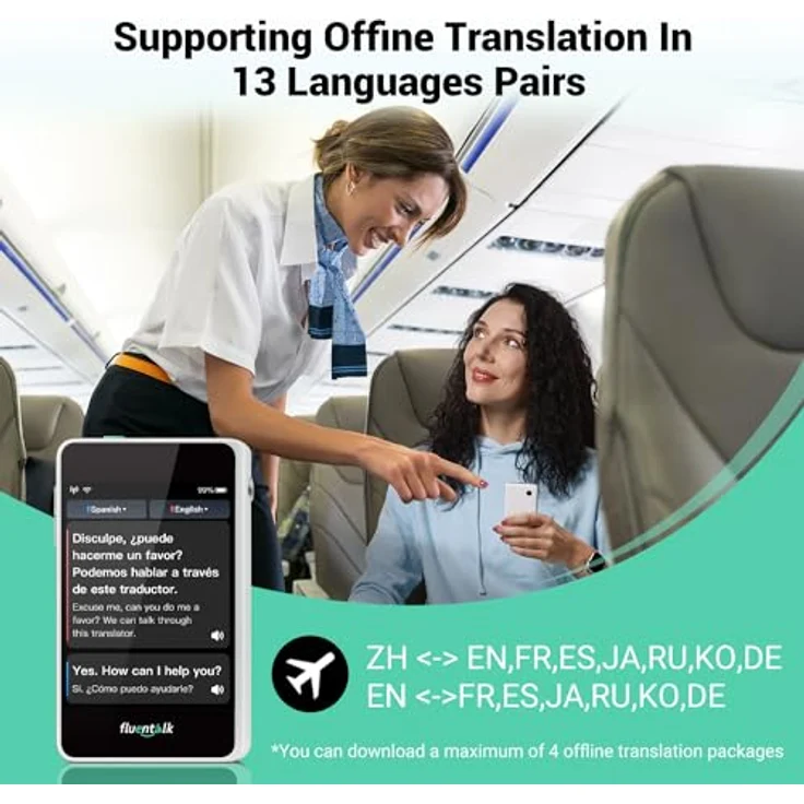 Timekettle Fluentalk T1 Mini Sprachübersetzer, Foto Übersetzer und Übersetzungsgerät ohne Internet, Unterstützung für 40 Sprachen, Übersetzer für freies Reisen – Bild 4