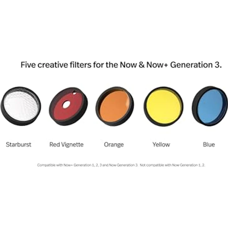 Polaroid Now & Now+ Filter Set, kreative Effekte mit Sternenblitze, rot, orange, blau, gelb, inkl. Objektivschutz und Aufbewahrungstasche – Bild 2