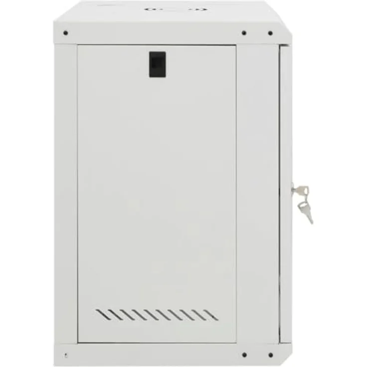 vidaXL 12U Wand Netzwerkschrank, Serverschrank Wandmontage, 19" Wandgehäuse Rack Server Schrank, Wandschrank Datenschrank Abschließbar, IP20 in Schwarz – Bild 4
