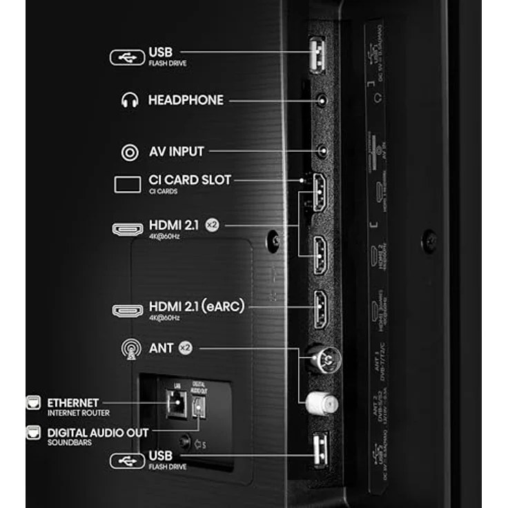Hisense 65E6NT 164cm (65 Zoll) Fernseher, 4K UHD Smart TV, Precision Colour, HDR, Dolby Vision, 60Hz, Triple Tuner DVB-C/S/S2/T/T2, WiFi, HDMI 2.1, Bluetooth, Alexa Built-in, Schwarz, [2024] – Bild 4