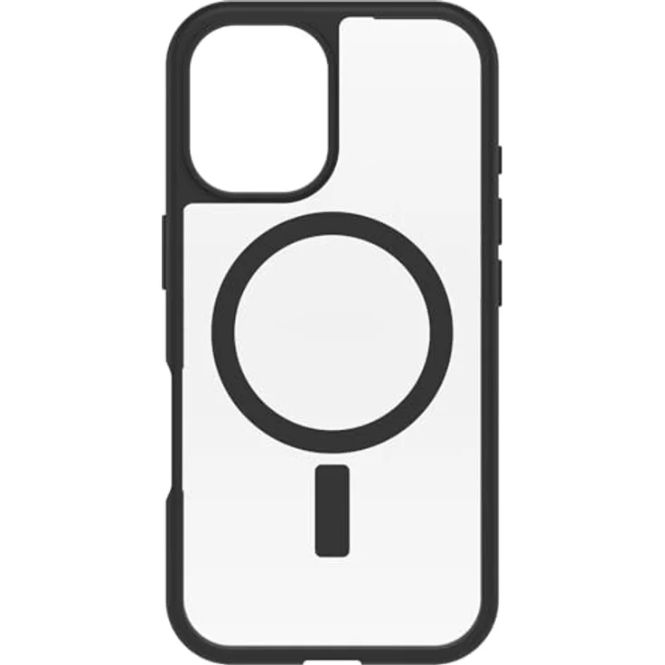 OtterBox React MagSafe Schutzhülle für iPhone 16, Schwarz / Transparent / Schwarz, Ultradünn, Hartschale mit weichem Griffrand – Bild 3