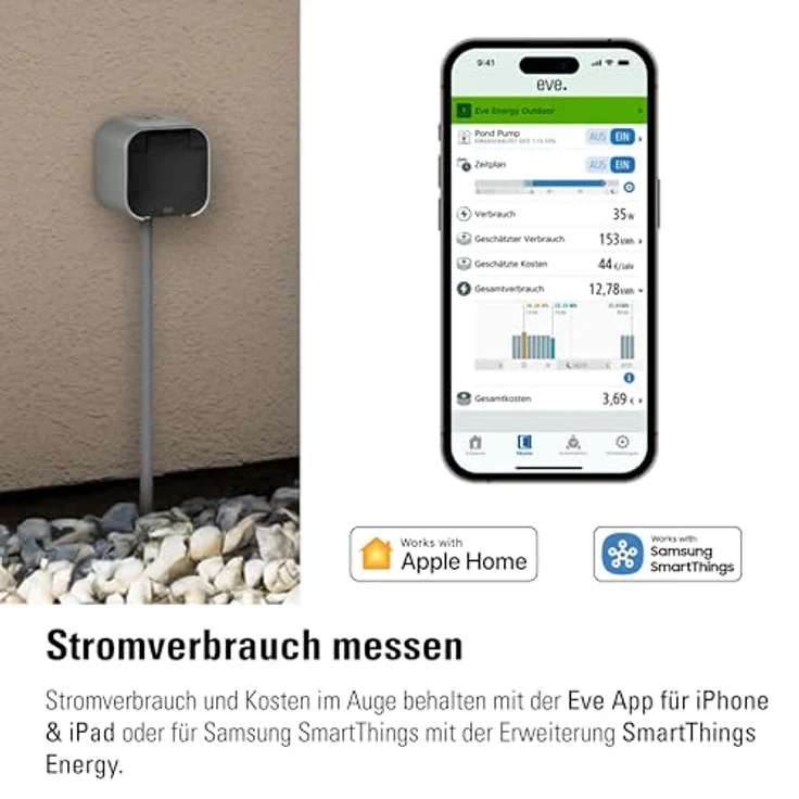 Eve Energy Outdoor, Smart Plug für Außenbereich, Steuerung per App und Sprache, Matter und Thread Unterstützung, datenschutzfreundlich – Bild 8