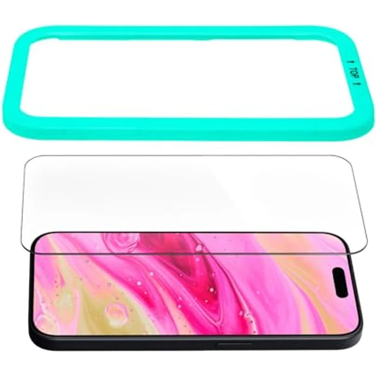 LAUT Prime Glass Screen Protector für iPhone 15 (6.1") - Hochwertiges Tempered Glass, 9H Kratzschutz, 100% recycelter Kunststoff – Bild 2