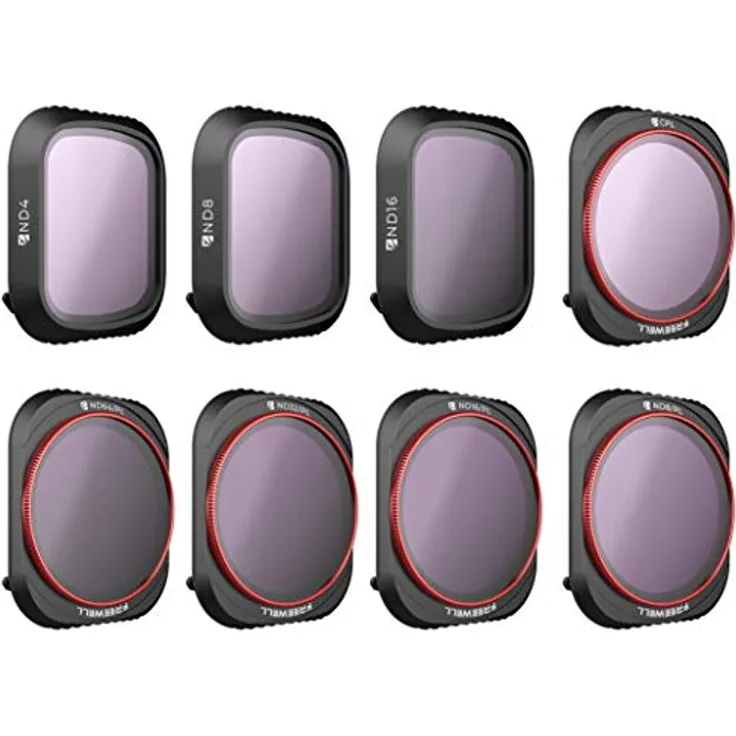 Freewell den ganzen Tag - 4K Serie - 8Pack ND4, ND8, ND16, CPL, ND8/PL, ND16/PL, ND32/PL, ND64/PL Kamera Objektiv Filter Kompatibel Mit Mavic 2 Pro Drone