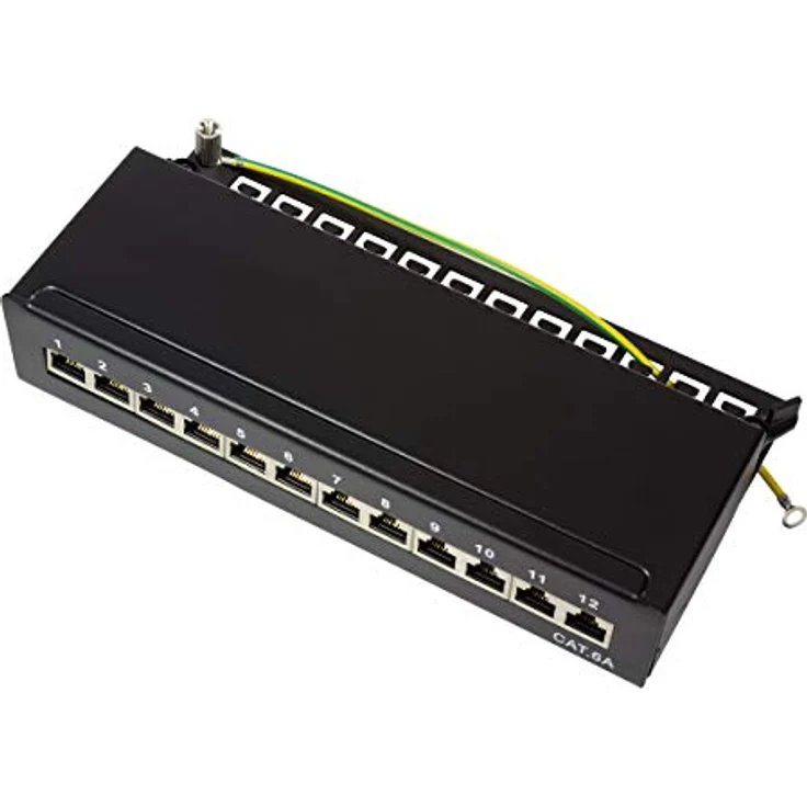 LogiLink NP0019B, 12 Port Patch-Panel CAT 6a für Wand- und Tischmontage, geeignet für 10 Gigabit Ethernet und PoE – Bild 3