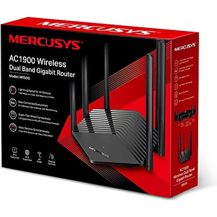 Mercusys MR50G WLAN-Router Dual-Band (2,4 GHz-5 GHz) Gigabit Ethernet Schwarz – Bild 5
