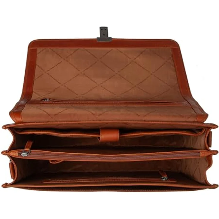 The Chesterfield Brand Glenwood Laptopbag Cognac - Business Laptop-Tasche, klassisches Design, viele Fächer – Bild 4