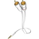 inakustik – 003100015 – Star Klinkenadapter - 3,5mm Klinke -> 2 x RCA | Für den Anschluss vom Smartphones, Tablets oder PC an HiFi-Verstärker | 1,5m in Weiß | Folienschirm gegen äußere Störeinflüsse