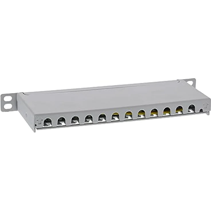 InLine® 10" Patchfeld Cat.6A 0,5HE 12-Fach, lichtgrau, RAL7035, mit Staubschutz – Bild 2