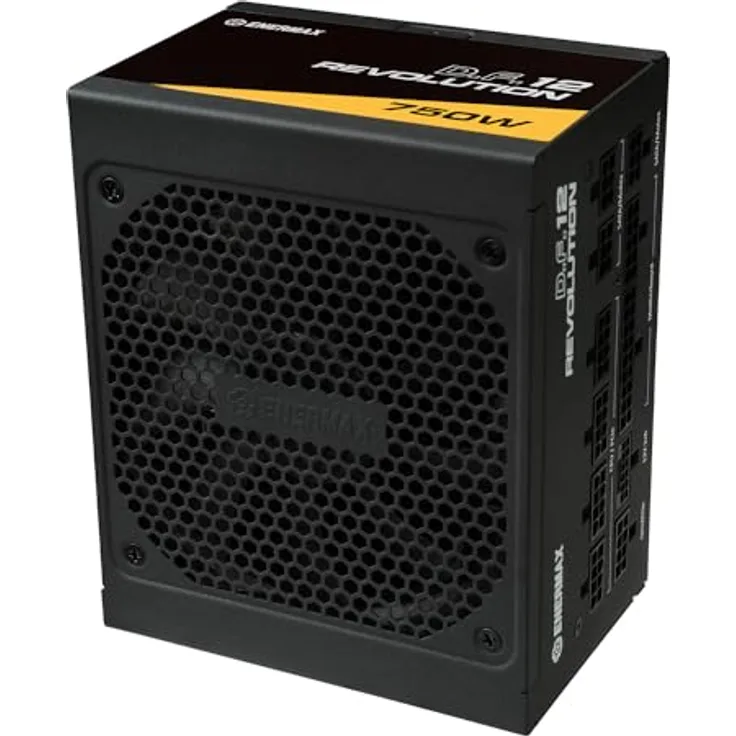 ENERMAX Revolution D.F. 12 ATX3.1 PCI-e 5.1 Ultrakompakt 750W Netzteil 80Plus Gold (Vollmodular, 50% Semi-Fanless, 12V-2x6); ETV750G, schwarz
