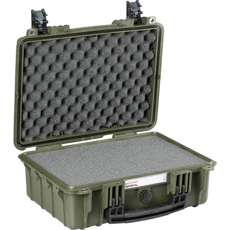 Explorer Cases 3815HL.G, Outdoor Koffer mit pick & pluck Foam, wasserdicht und stoßfest, Grün, 15.90 l