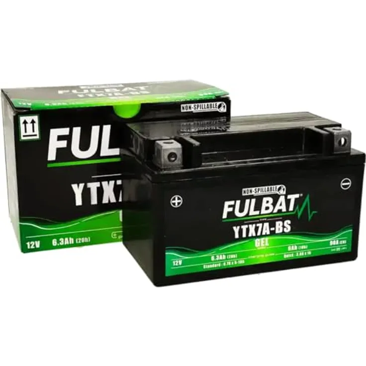 Fulbat FTX7A-BS GEL, wartungsfreie VRLA-Batterie mit langer Lebensdauer, wasserdicht und geeignet für kaltes Wetter