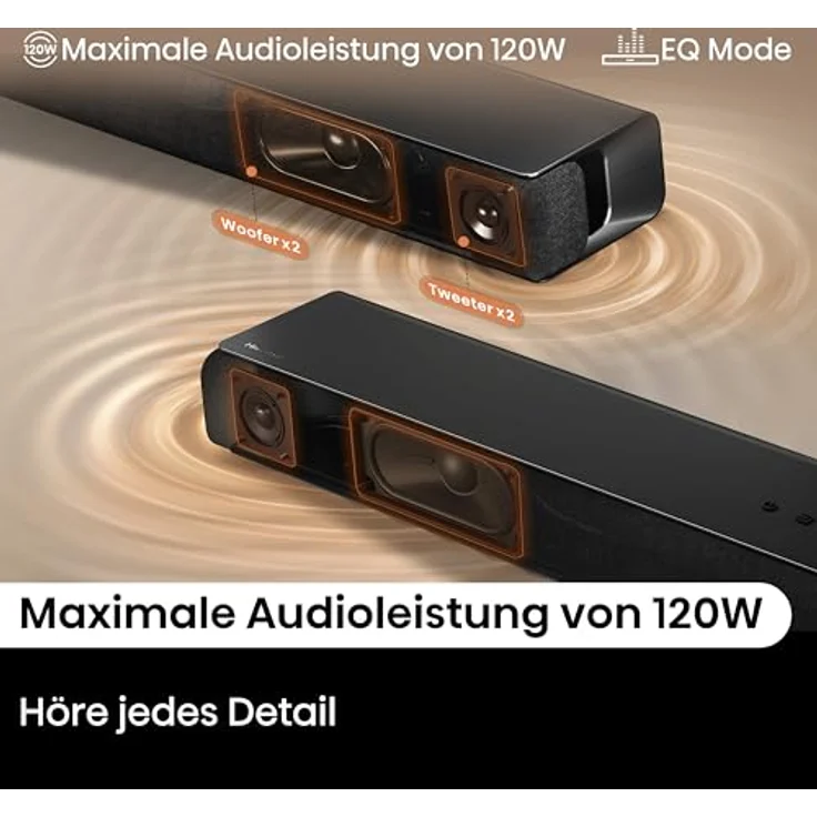 Hisense HS1000 Soundbar 2.0, 120 W mit Dolby Digital Plus, Bluetooth 5.3, HDMI-Steuerung, Wandmontage – Bild 5