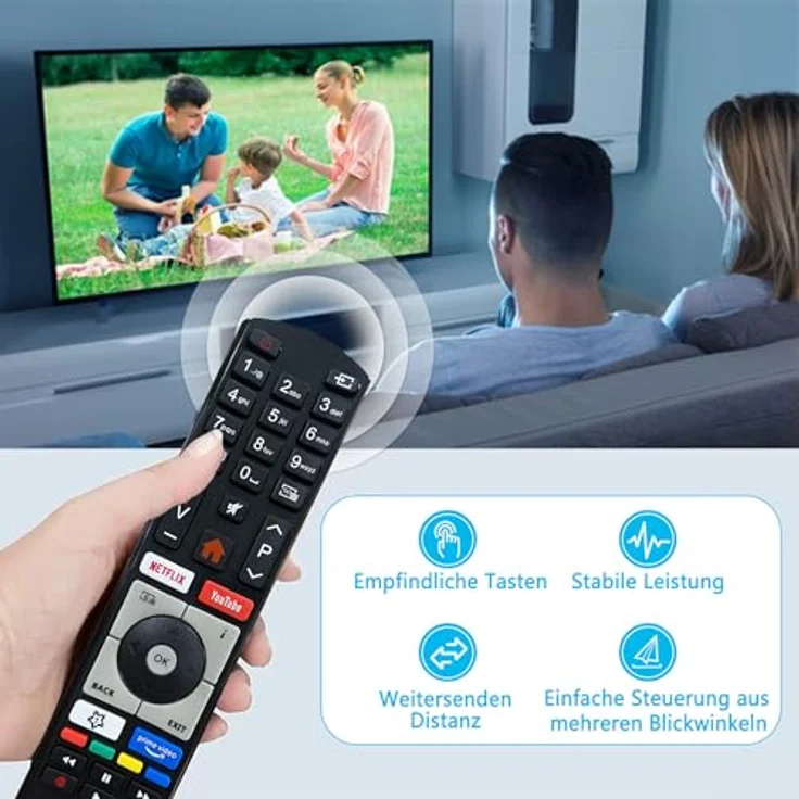 Mycotech Ersatz Fernbedienung RC418P für Telefunken Hitachi Vestel Finlux Edenwood TV, Plug & Play, kompakt und ergonomisch, zuverlässige Signalübertragung bis 10 Meter – Bild 5