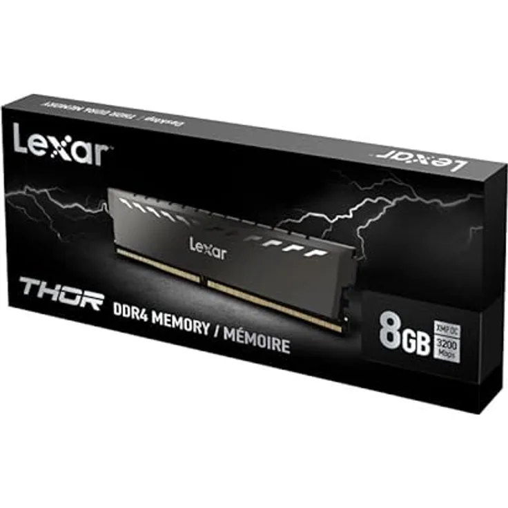 Lexar Barrette mémoire 8Go DIMM DDR4 Thor PC4-25600 (3200 MHz) (Schwarz)
