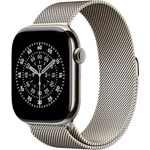 Apple Milanaise Armband für Apple Watch - 46 mm, natur, M/L - Edelstahlgeflecht, magnetisch verstellbar, PVD-Finish