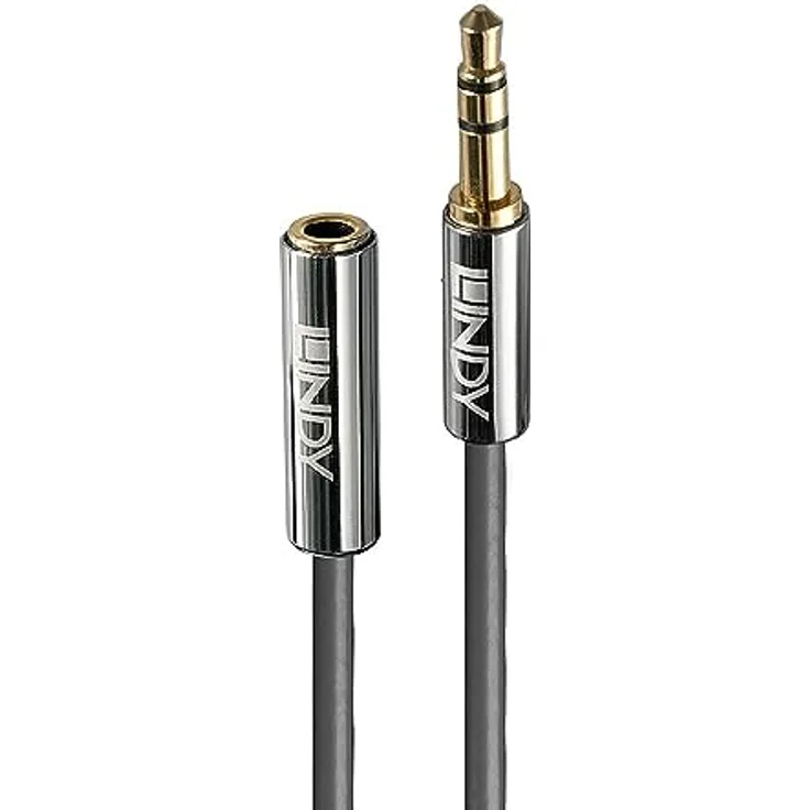 LINDY Audiokabel Stereo 3, 5mm male/ 3, 5mm Female, 2m vergoldet