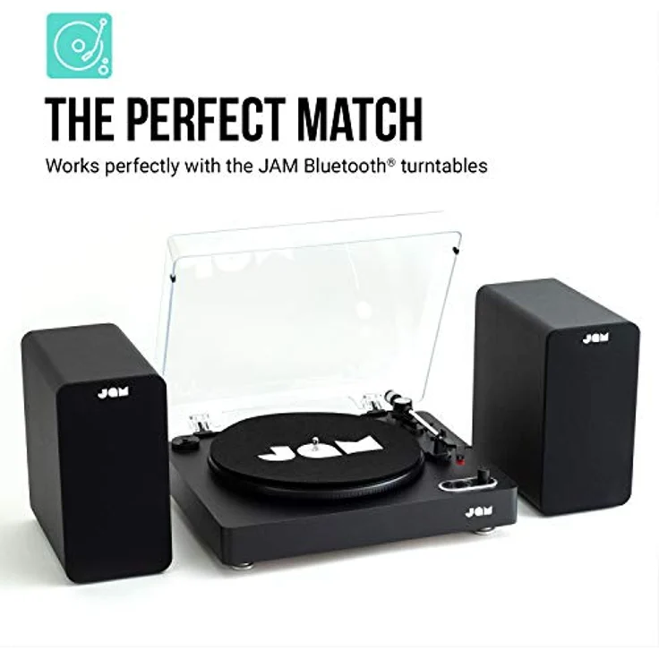 Jam Bluetooth Bookshelf Speakers, kompakte Regallautsprecher mit 8-mm Treiber, Bluetooth 5.0, AUX-IN, kraftvollen Bässen, Schwarz – Bild 4