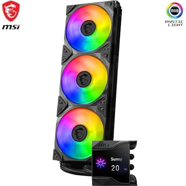 MSI MPG CORELIQUID D360 CPU-Flüssigkeitskühler - ARGB-Lüfter, verdunstungssichere Schläuche, Mystic Light Software-Unterstützung - AMD- & Intel-Sockel-kompatibel – Bild 3