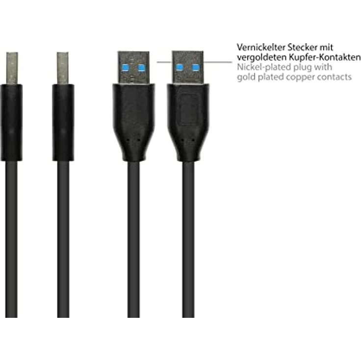 Good Connections USB 3.2 Gen.2 Kabel - 10GBit/s / 3A - Stecker A an Stecker A - hochwertiger KUPFERLEITER - schwarz - 1m – Bild 3