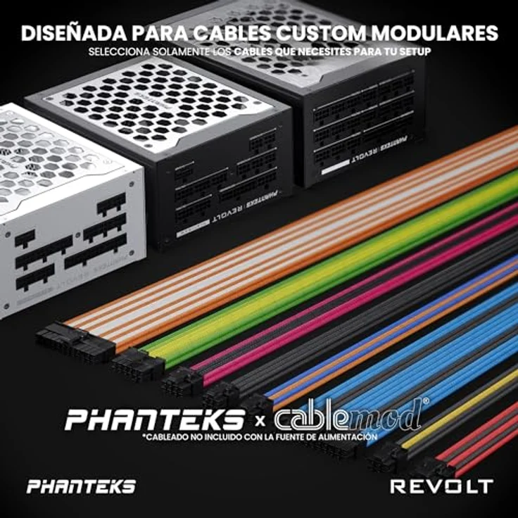 Phanteks Revolt 1600W Titanium, ATX 3.0, PCIe 5.0, vollmodular - 1600 Watt, schwarz, PC Netzteil, Schwarz – Bild 4