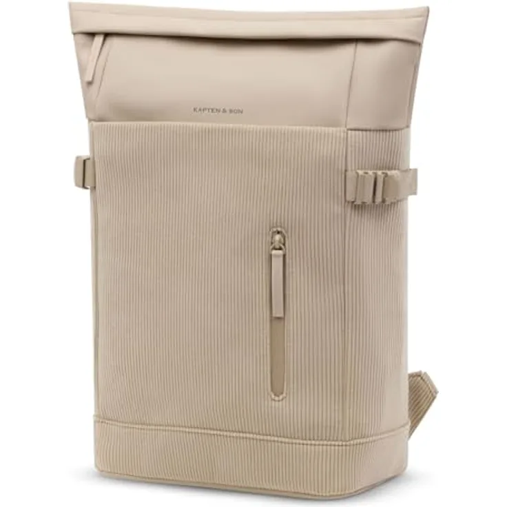 Kapten & Son Helsinki Cord Backpack, Freizeitrucksack mit Laptopfach bis 15,6 Zoll, 17L, wasserabweisend, Dusty Sand beige