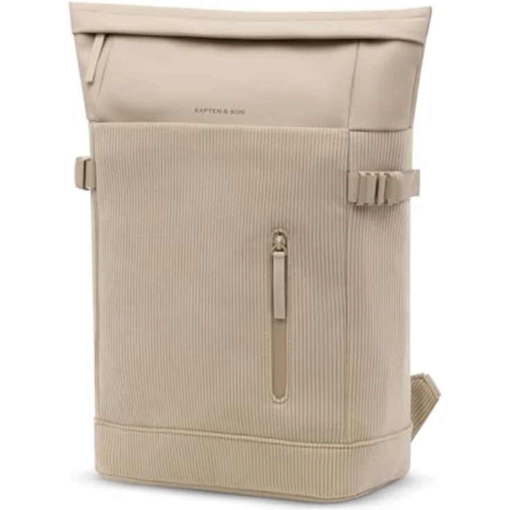 Kapten & Son Helsinki Cord Backpack, Freizeitrucksack mit Laptopfach bis 15,6 Zoll, 17L, wasserabweisend, Dusty Sand beige – Bild 1