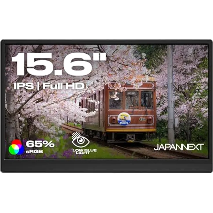 JapanNext JN-MD-i156F-LE, Tragbarer Monitor 15.6" IPS Full HD (1920x1080) mit integrierten Lautsprechern, MiniHDMI, USB-C und G-Sync/FreeSync