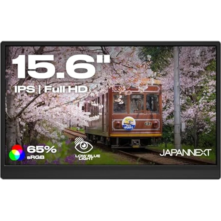 JapanNext JN-MD-i156F-LE, Tragbarer Monitor 15.6" IPS Full HD (1920x1080) mit integrierten Lautsprechern, MiniHDMI, USB-C und G-Sync/FreeSync – Bild 1