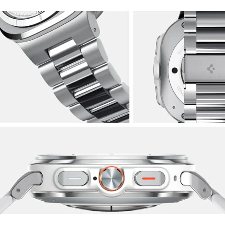 Spigen Modern Fit 316L Armband Kompatibel mit Samsung Galaxy Watch Ultra 47mm (2024) - Silber, hochwertiger Edelstahl, modernes Design – Bild 3