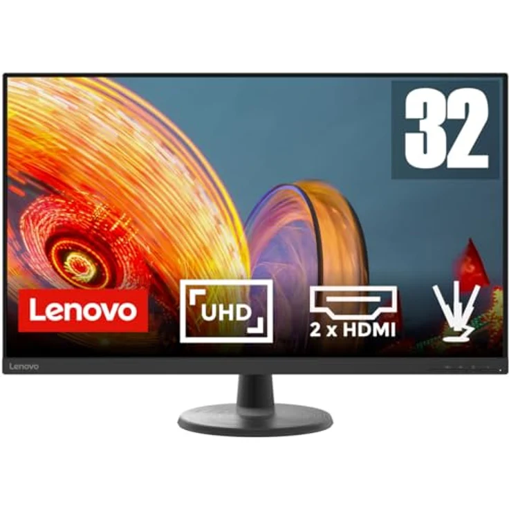 Lenovo D32u-40 Office-Monitor, 31,5" 4K Display, 60Hz, 250 nits, 4ms Reaktionszeit, HDMI, DisplayPort, schwarz – Bild 1