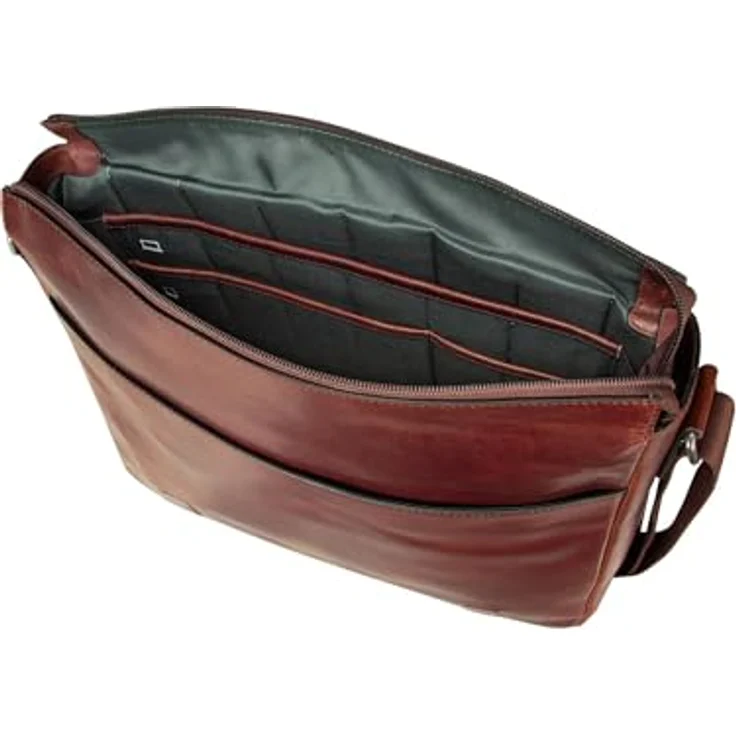 Jost Umhängetasche Lund L aus geöltem Pull-up-Leder, braun, 41 x 10 x 33 cm – Bild 3