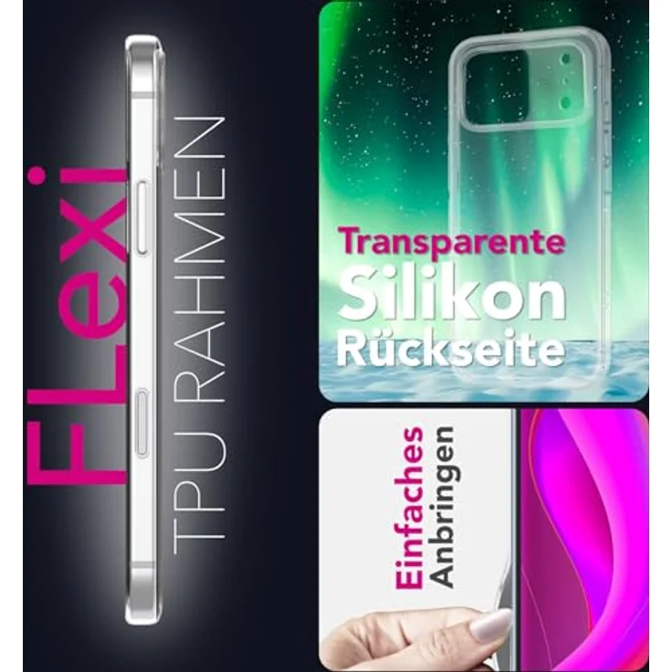 NALIA Airflex iPhone 17 Pro Max Hülle, Kristallklarer Silikon TPU Case, Anti-Gelb Effekt, Robust & Kratzresistent, Durchsichtige Handyhülle – Bild 5