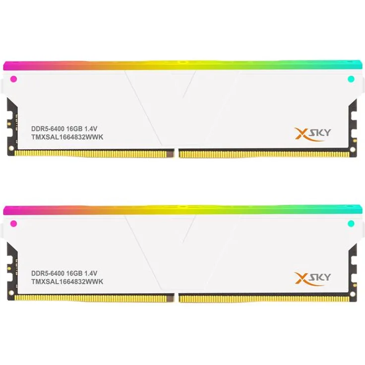 V-Color Manta XSky RGB DDR5-6400 RAM, 32 GB Dual-Kit (2x 16 GB), CL32 Latenz, weiß, AMD EXPO Support
